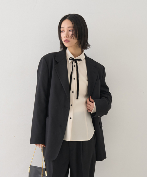 Rouge vif(ルージュヴィフ)の「リボン付きブラウス(シャツ/ブラウス・レディース・ブラック/アイボリー・フリー)」の9枚目の写真