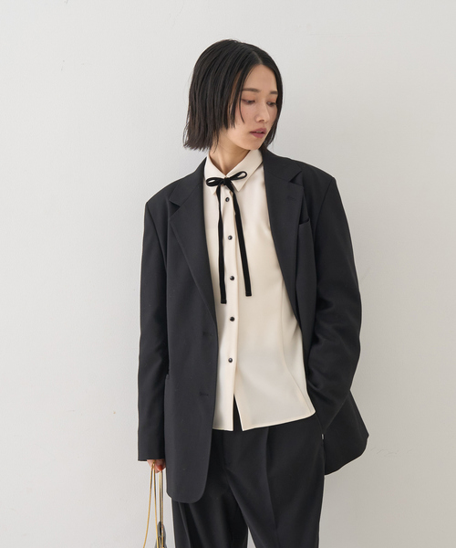 Rouge vif(ルージュヴィフ)の「リボン付きブラウス(シャツ/ブラウス・レディース・ブラック/アイボリー・フリー)」の10枚目の写真