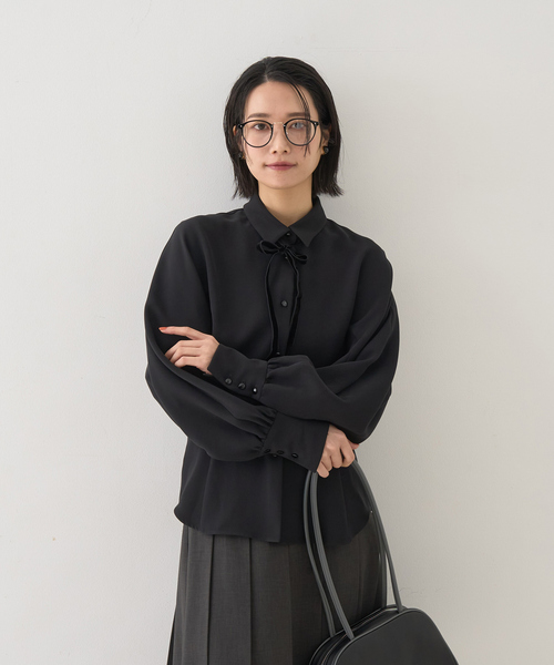 Rouge vif(ルージュヴィフ)の「リボン付きブラウス(シャツ/ブラウス・レディース・ブラック/アイボリー・フリー)」の11枚目の写真