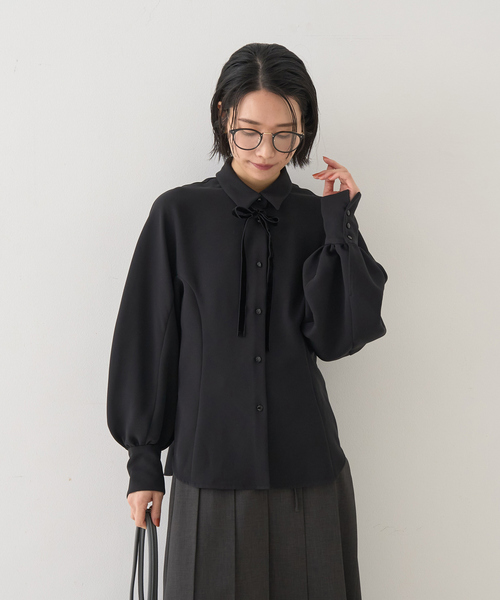 Rouge vif(ルージュヴィフ)の「リボン付きブラウス(シャツ/ブラウス・レディース・ブラック/アイボリー・フリー)」の12枚目の写真