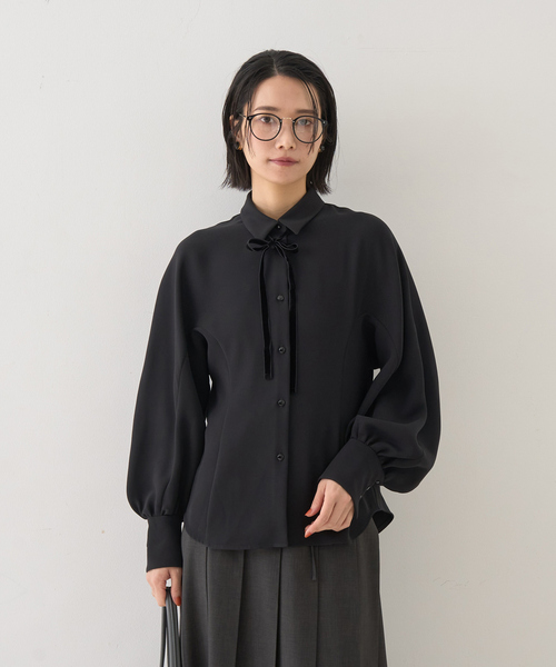 Rouge vif(ルージュヴィフ)の「リボン付きブラウス(シャツ/ブラウス・レディース・ブラック/アイボリー・フリー)」の13枚目の写真