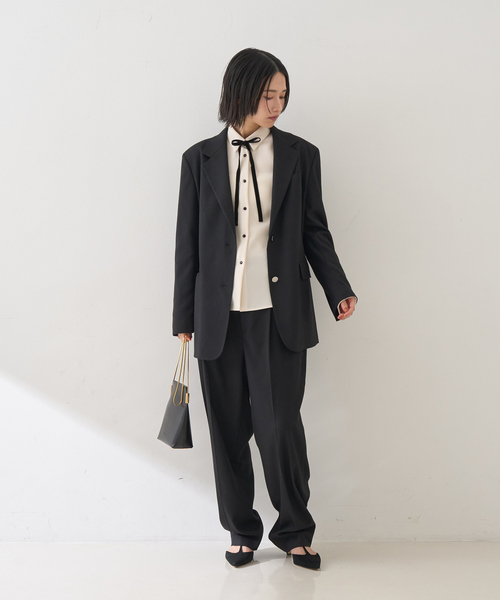 Rouge vif(ルージュヴィフ)の「リボン付きブラウス(シャツ/ブラウス・レディース・ブラック/アイボリー・フリー)」の18枚目の写真