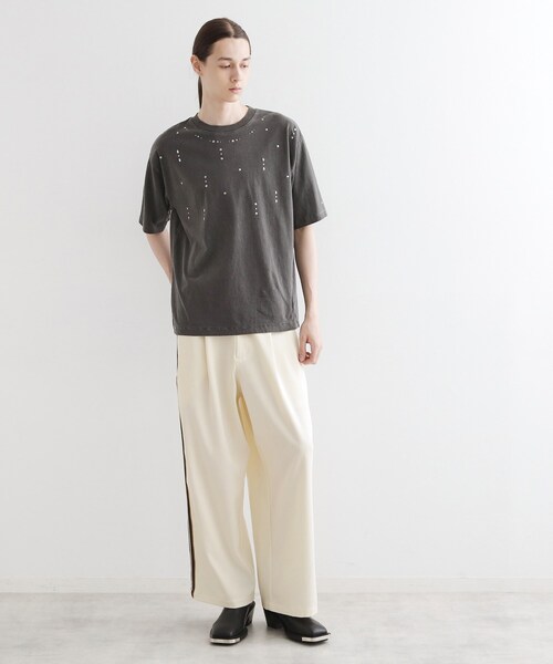 tk.TAKEO KIKUCHI（ティーケータケオキクチ）の「ラインスラックス（その他パンツ・メンズ・オフホワイト/ダークブラウン・02/03）」の5枚目の写真