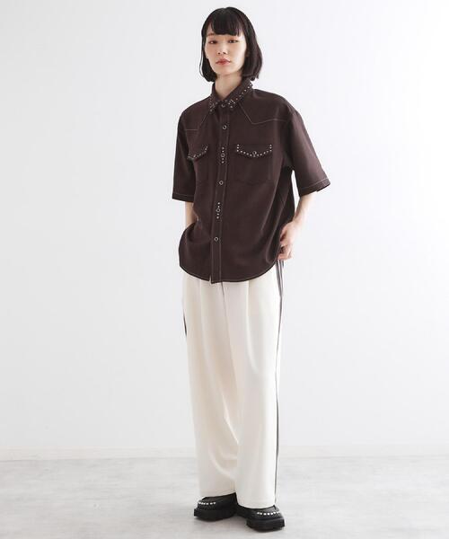 tk.TAKEO KIKUCHI（ティーケータケオキクチ）の「ラインスラックス（その他パンツ・メンズ・オフホワイト/ダークブラウン・02/03）」の8枚目の写真