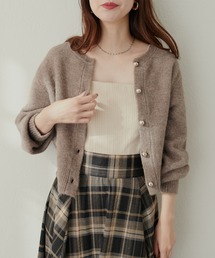 natural couture(ナチュラルクチュール)の【ZOZO限定】ころりん釦クルーネックカーデ(カーディガン/ボレロ)