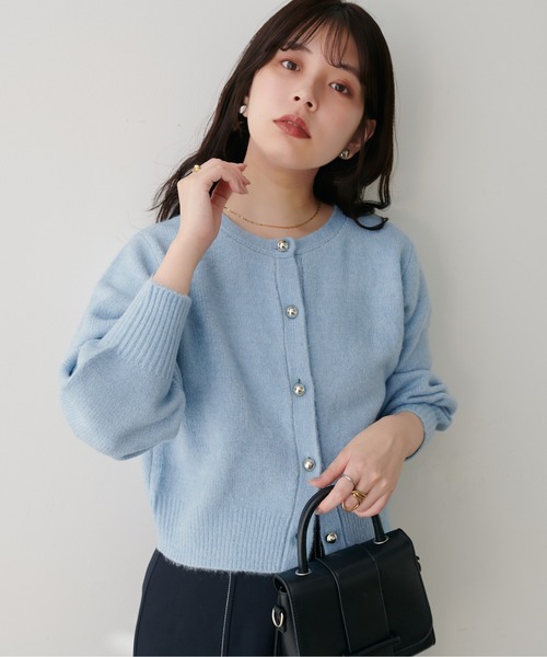 natural couture（ナチュラルクチュール）の「【ZOZO限定】ころりん釦クルーネックカーデ（カーディガン/ボレロ・レディース・ボルドー/ピンク/ネイビー/モカ/ブラック/サックスブルー/グレー/オフホワイト・FREE）」の19枚目の写真