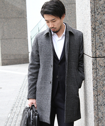 417 EDIFICE | ◇ビッググレンチェックステンカラーコート(ステンカラーコート)