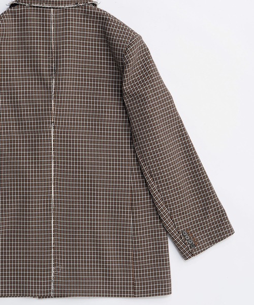 MAISON SPECIAL(メゾンスペシャル)の「2way Hooded Scarf Cut Off Jacket/2WAYフードスカーフカットオフジャケット【MAISON SPECIAL/メゾンスペシャル】(テーラードジャケット・レディース・グレー/ブラウン・FREE)」の13枚目の写真