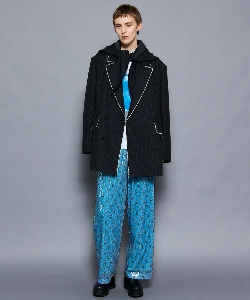 MAISON SPECIAL(メゾンスペシャル)の「2way Hooded Scarf Cut Off Jacket/2WAYフードスカーフカットオフジャケット【MAISON SPECIAL/メゾンスペシャル】(テーラードジャケット・レディース・グレー/ブラウン・FREE)」の19枚目の写真