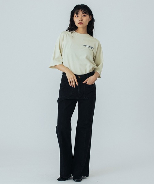 ROSE BUD(ローズバッド)の「(CREOLME)EMBROIDERY H/S TEE(Tシャツ/カットソー・レディース・ネイビー/オフホワイト・ONE SIZE)」の8枚目の写真
