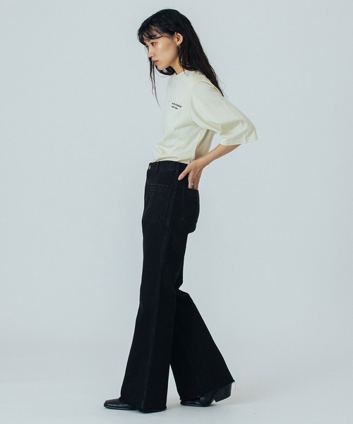 ROSE BUD(ローズバッド)の「(CREOLME)EMBROIDERY H/S TEE(Tシャツ/カットソー・レディース・ネイビー/オフホワイト・ONE SIZE)」の9枚目の写真