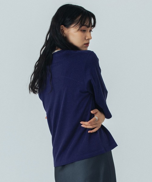 ROSE BUD(ローズバッド)の「(CREOLME)EMBROIDERY H/S TEE(Tシャツ/カットソー・レディース・ネイビー/オフホワイト・ONE SIZE)」の13枚目の写真