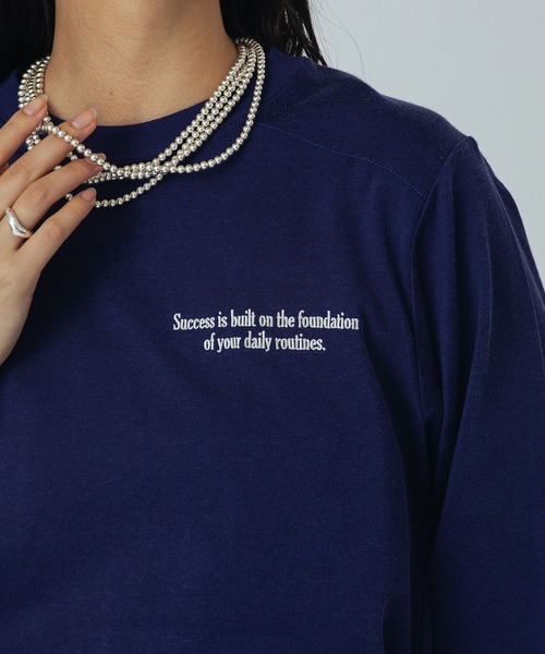 ROSE BUD(ローズバッド)の「(CREOLME)EMBROIDERY H/S TEE(Tシャツ/カットソー・レディース・ネイビー/オフホワイト・ONE SIZE)」の14枚目の写真