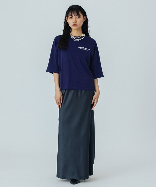 ROSE BUD(ローズバッド)の「(CREOLME)EMBROIDERY H/S TEE(Tシャツ/カットソー・レディース・ネイビー/オフホワイト・ONE SIZE)」の17枚目の写真