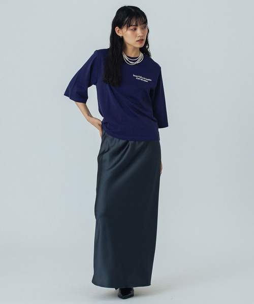ROSE BUD(ローズバッド)の「(CREOLME)EMBROIDERY H/S TEE(Tシャツ/カットソー・レディース・ネイビー/オフホワイト・ONE SIZE)」の18枚目の写真