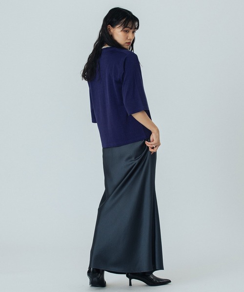 ROSE BUD(ローズバッド)の「(CREOLME)EMBROIDERY H/S TEE(Tシャツ/カットソー・レディース・ネイビー/オフホワイト・ONE SIZE)」の21枚目の写真