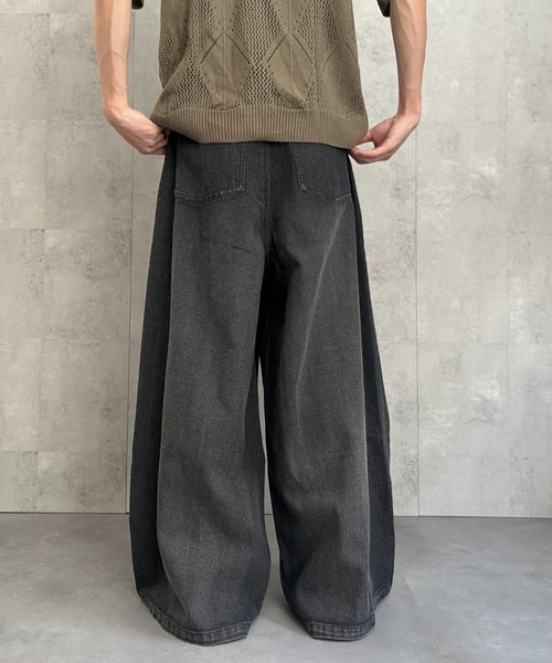 CREARE -LINO-（クレアーレリノ）の「タックワイドデニムパンツ（デニムパンツ・メンズ・ブルー系その他/ブラック系その他2/ブルー系その他2/ブラック系その他・S/M/L）」の8枚目の写真