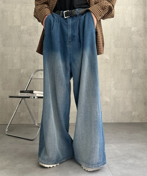CREARE -LINO-（クレアーレリノ）の「タックワイドデニムパンツ（デニムパンツ・メンズ・ブルー系その他/ブラック系その他2/ブルー系その他2/ブラック系その他・S/M/L）」の17枚目の写真