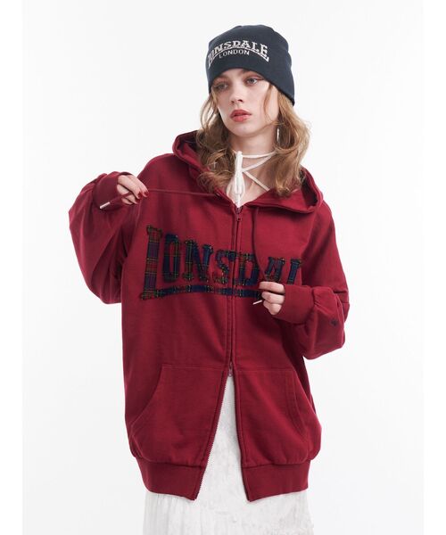 パーカー 「LONSDALE×jouetie」ロゴZIPフーディー レディース jouetie（ジュエティ）の「【LONSDALE×jouetie】ロゴZIP