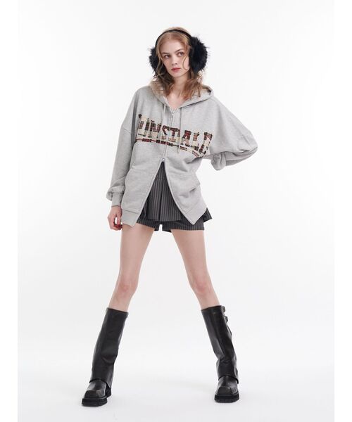 jouetie（ジュエティ）の「【LONSDALE×jouetie】ロゴZIPフーディー（パーカー・レディース・ブラック/グレー/ボルドー・MEDIUM）」の7枚目の写真