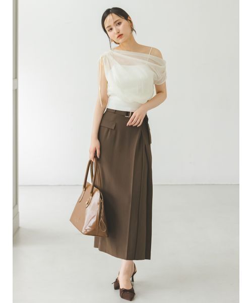 SNIDEL(スナイデル)の「シアーコンビニット(ニット/セーター・レディース・ホワイト/ラベンダー/ブラック・F)」の5枚目の写真