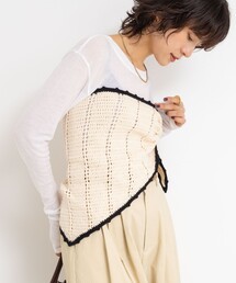 Laraaji（ララージ）の「《手洗い可能》かぎ編み針三角ストール（ニット/セーター）」