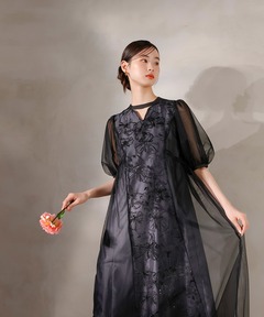 ワンピース AMERI ADALEE EMBROIDERY MESH DRESS セール】FLORA EMBROIDERY MESH DRESS（ドレス）｜Ameri（アメリ