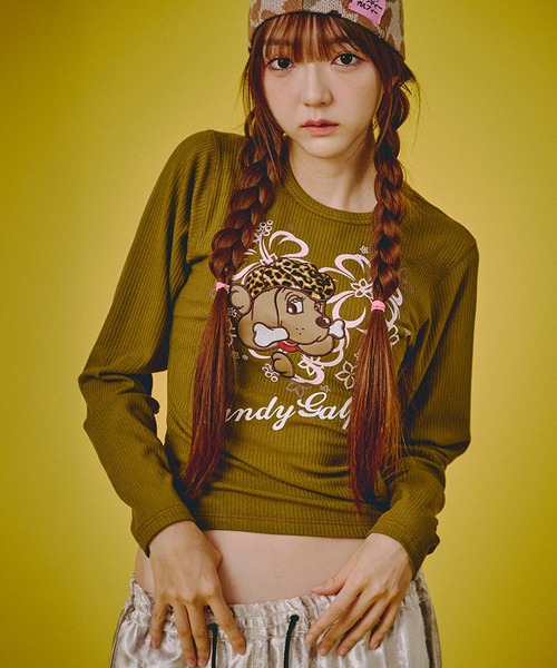 GALFY(ガルフィー)の「【GALFY/ガルフィー】あの頃の憧れT(Tシャツ/カットソー・レディース・カーキ/ブラウン/エメラルド・FREE)」の2枚目の写真