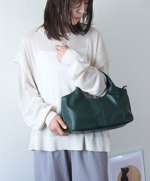 florist(フローリスト)の「【高見え・2WAY】レザータッチステッチラインハンドバッグ/ショルダーバッグ(ハンドバッグ・レディース・モカ/ワインレッド/ブラック/ライトブラウン/オフホワイト/グリーン・FREE)」の14枚目の写真