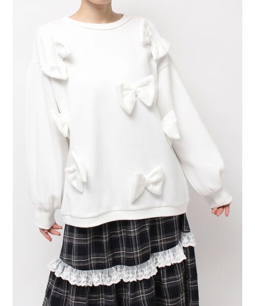 セール】ぽんぽんリボンスウェット（スウェット）｜merry jenny