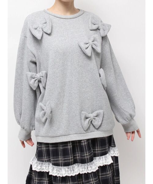 セール】ぽんぽんリボンスウェット（スウェット）｜merry jenny
