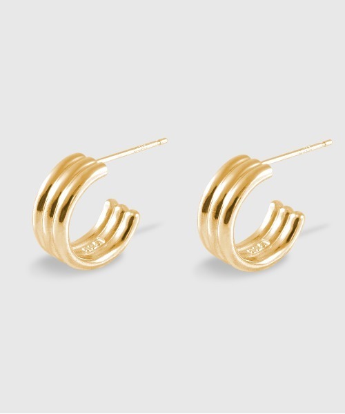 ISOLATION(アイソレーション)の「【ISOLATION / アイソレーション】Silver925 Triple Hoop Pierce / トリプルフープピアス シルバー925(ピアス(両耳用)・レディース・ゴールド・FREE)」の1枚目の写真