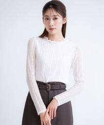 シアーレースカットソー