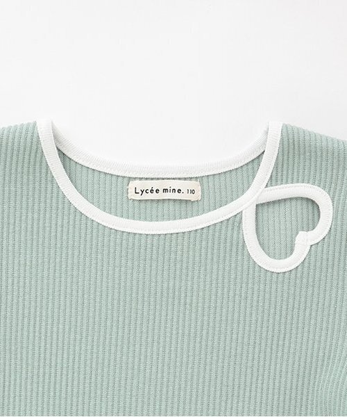 Lycee mine（リセマイン）の「バイカラーハートテレコトップス（Tシャツ/カットソー・キッズ・アイボリー/ブラック/ミント/ピンク/マルチ・130cm/140cm/120cm/150cm/110cm/100cm）」の12枚目の写真