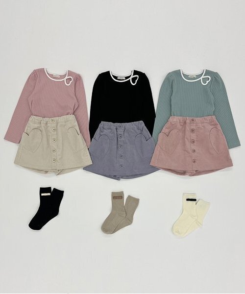 Lycee mine（リセマイン）の「バイカラーハートテレコトップス（Tシャツ/カットソー・キッズ・アイボリー/ブラック/ミント/ピンク/マルチ・130cm/140cm/120cm/150cm/110cm/100cm）」の18枚目の写真