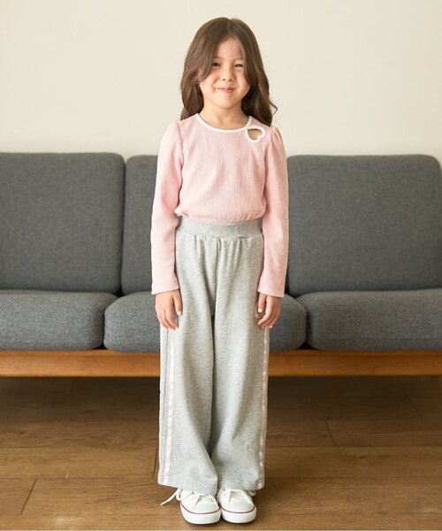 セール】バイカラーハートテレコトップス【子供服】【キッズ】【女の子