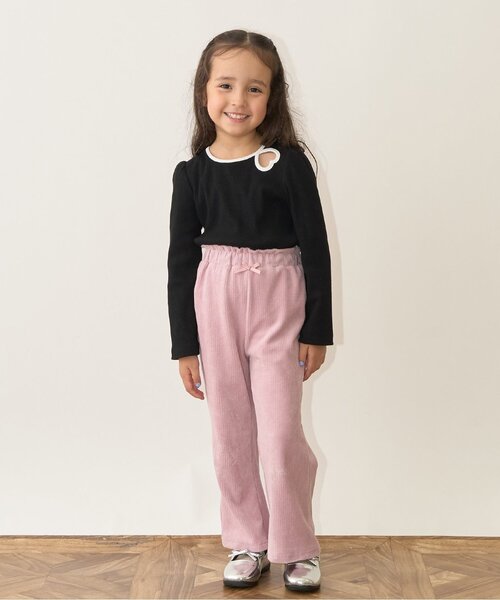 セール】バイカラーハートテレコトップス【子供服】【キッズ】【女の子