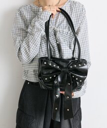 w closet | スタッズリボンショルダーBAG(トートバッグ)