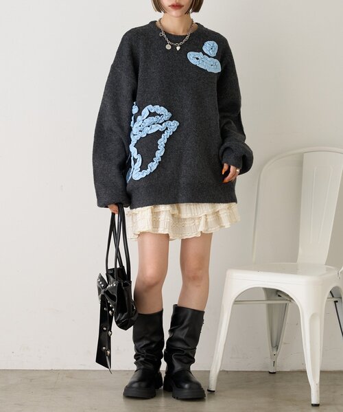 w closet(ダブルクローゼット)の「スタッズリボンショルダーBAG(トートバッグ・レディース・ブラック/ブラウン/レッド・FREE)」の5枚目の写真