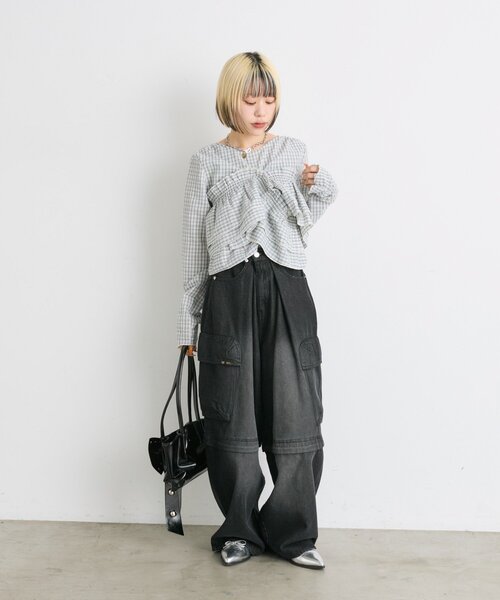 w closet(ダブルクローゼット)の「スタッズリボンショルダーBAG(トートバッグ・レディース・ブラック/ブラウン/レッド・FREE)」の6枚目の写真