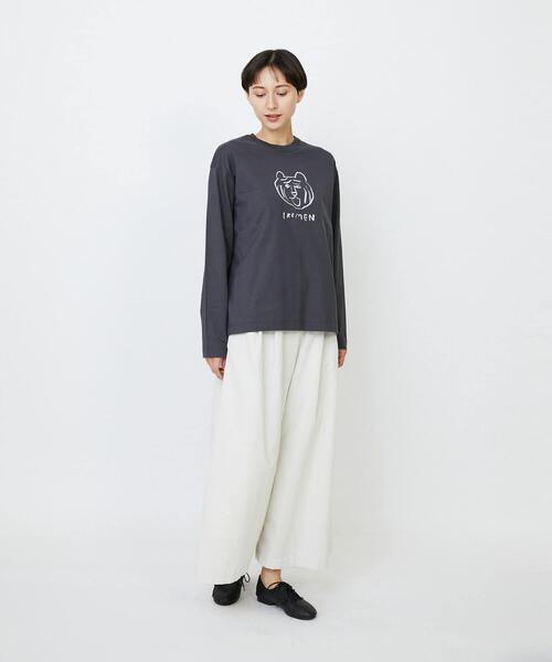 LOISIR（ロワズィール）の「CATプリントロングスリーブTシャツ（Tシャツ/カットソー・レディース・ベージュ/チャコールグレー/オフホワイト・FREE）」の15枚目の写真