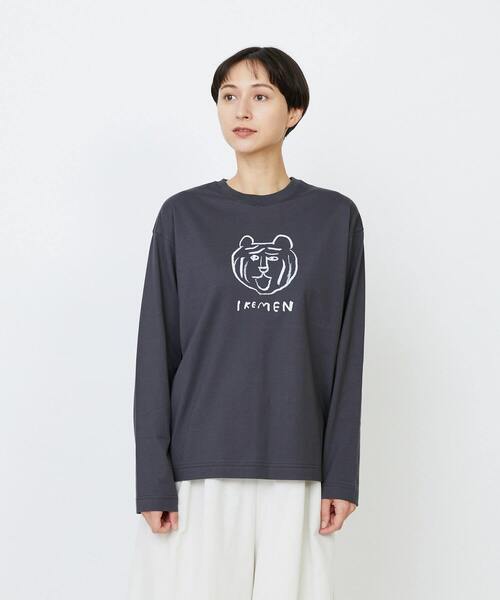 LOISIR（ロワズィール）の「CATプリントロングスリーブTシャツ（Tシャツ/カットソー・レディース・ベージュ/チャコールグレー/オフホワイト・FREE）」の18枚目の写真