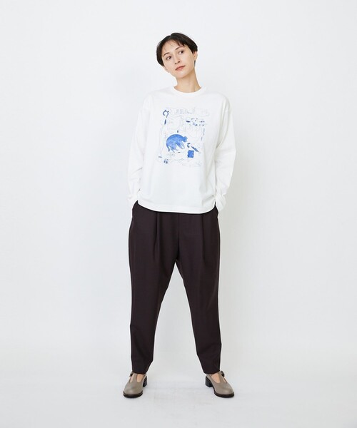 LOISIR(ロワズィール)の「【EC限定・アーティストコラボ】LOISIR×TORANEKOBONBON CATプリントロングスリーブTシャツ(Tシャツ/カットソー・レディース・ベージュ/チャコールグレー/オフホワイト・FREE)」の22枚目の写真