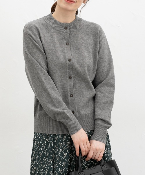 ウォッシャブル】ハイネックカーディガン（カーディガン/ボレロ