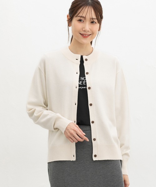 ウォッシャブル】ハイネックカーディガン（カーディガン/ボレロ