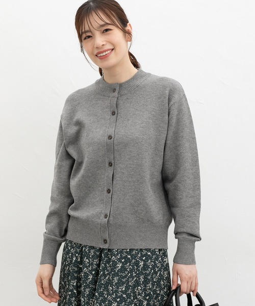 ウォッシャブル】ハイネックカーディガン（カーディガン/ボレロ