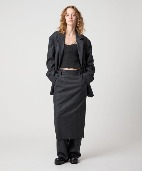 ＜6(ROKU)＞コットンウール タイトスカート 6（ロク）の「＜6(ROKU)＞コットンウール タイトスカート