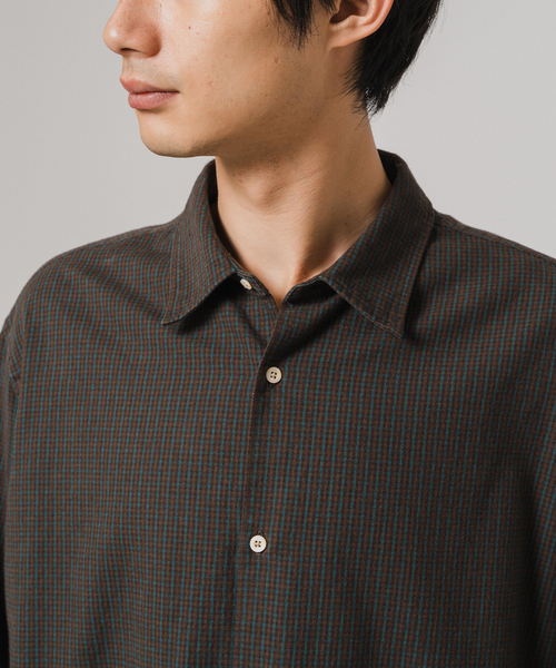 セール】ETS.MATERIAUX(マテリオ) チェック フレンチ ワーク シャツ