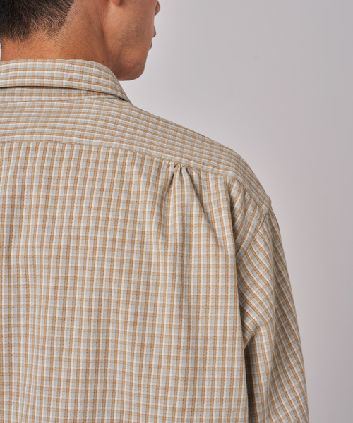 EDIFICE（エディフィス）の「ETS.MATERIAUX(マテリオ) チェック フレンチ ワーク シャツ（シャツ/ブラウス・メンズ・ベージュ/ブラウン・3/2）」の11枚目の写真