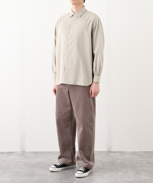 セール】ETS.MATERIAUX(マテリオ) チェック フレンチ ワーク シャツ